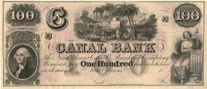 $100 Canal Bank - Obsolete Banknote - Paper Money - SOLD